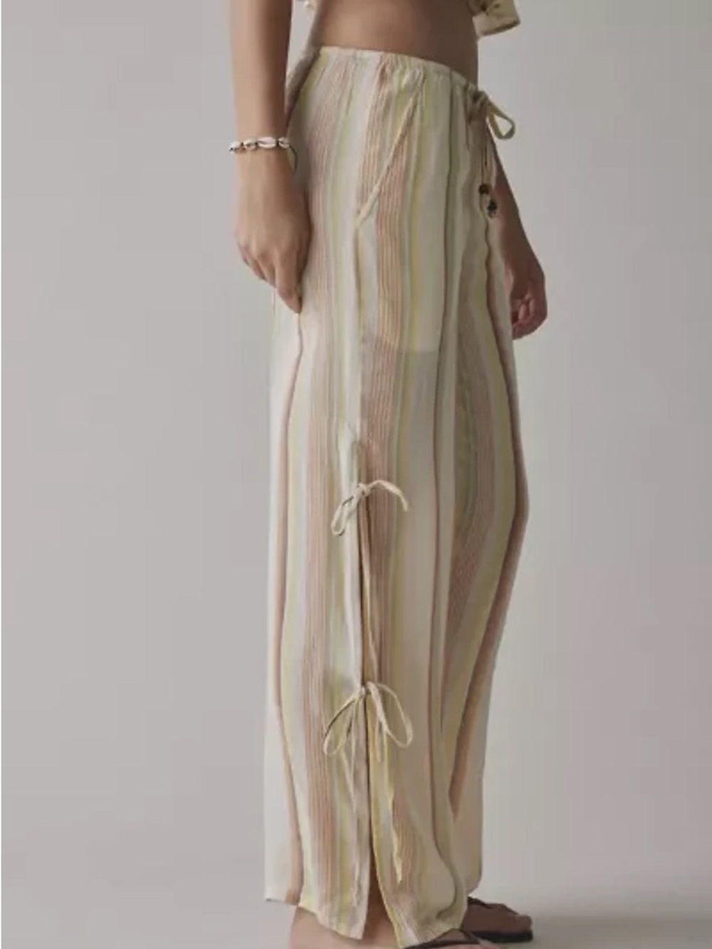 NWT- Urban Outfitters Out From Under Seaside Side-Tie Wide-Leg Pant- XXS - Picture 2 of 6